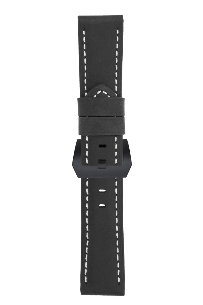 Black suede watch strap