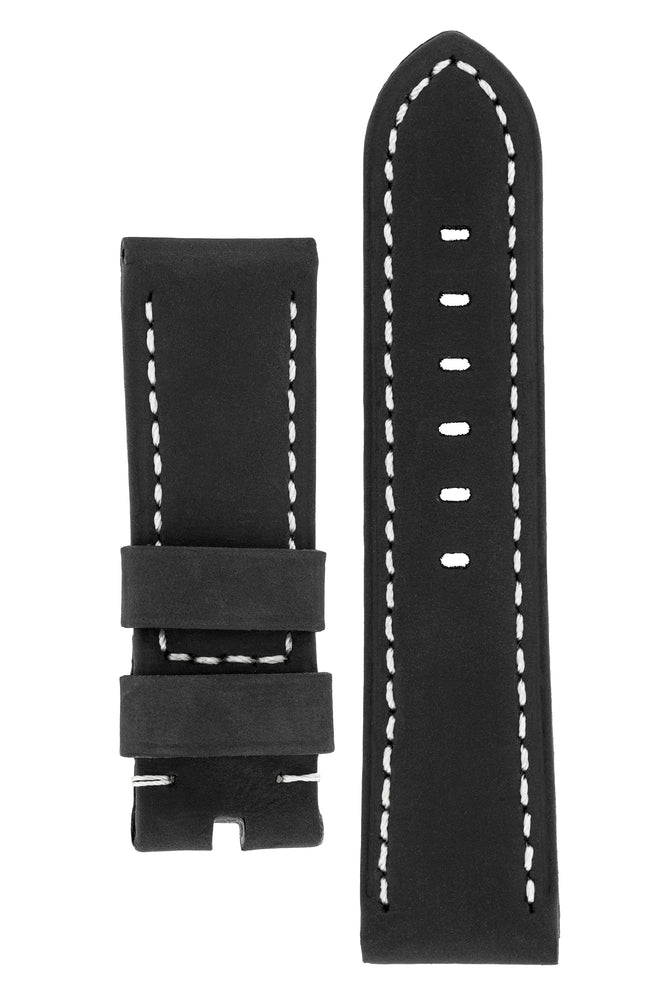 Black suede watch strap