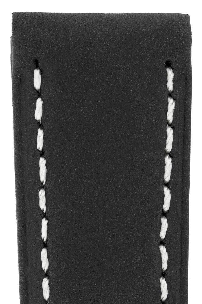 Black suede watch strap (stitching)