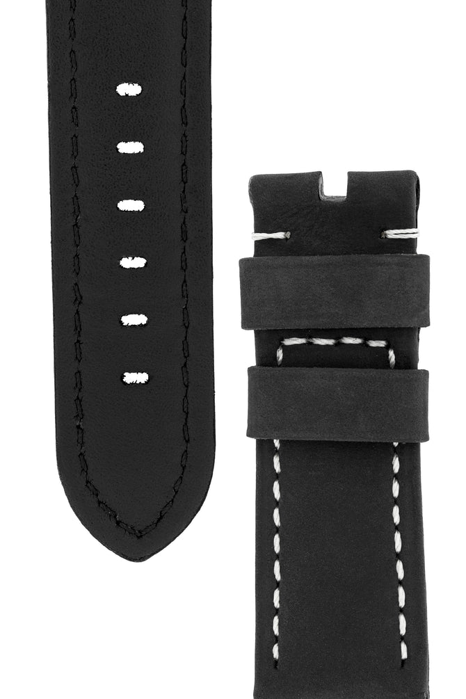 Black suede watch strap