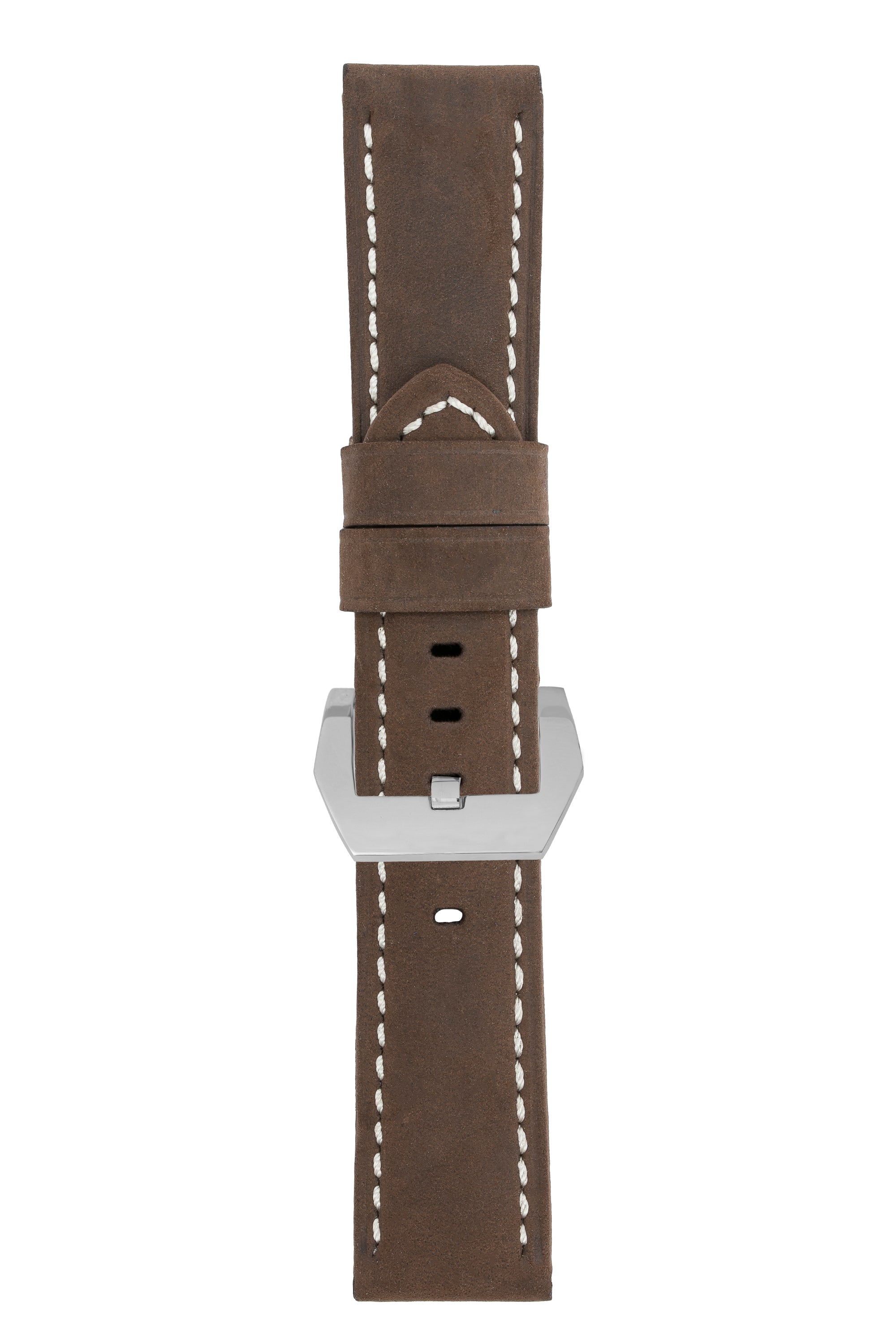 Panerai Style Vertigo Buffalo Suede Watch Strap in BROWN 26mm 22mm Radiomir 115mm 75mm None