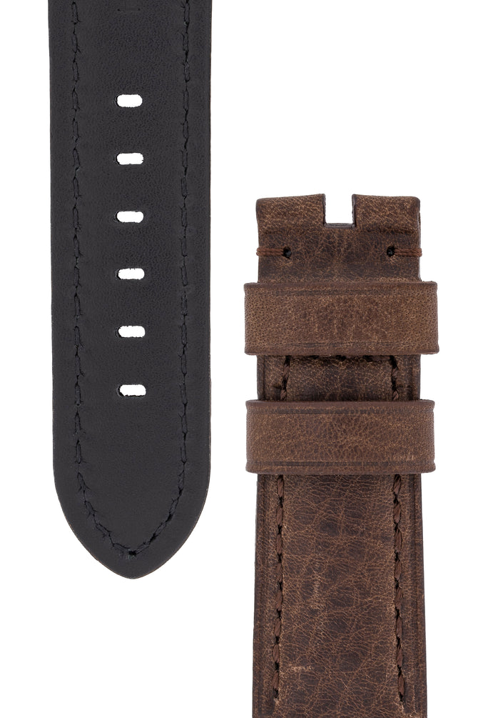 Panerai-Style Vintage Leather Watch Strap in BROWN