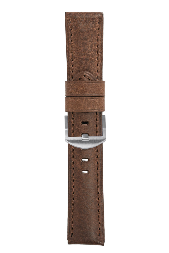 Panerai-Style Vintage Leather Watch Strap in BROWN