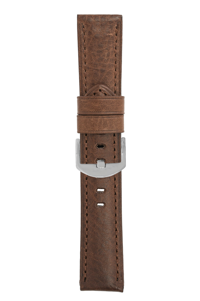 Panerai-Style Vintage Leather Watch Strap in BROWN