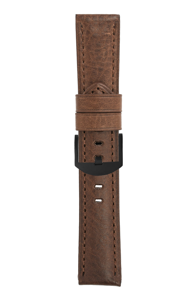 Panerai-Style Vintage Leather Watch Strap in BROWN