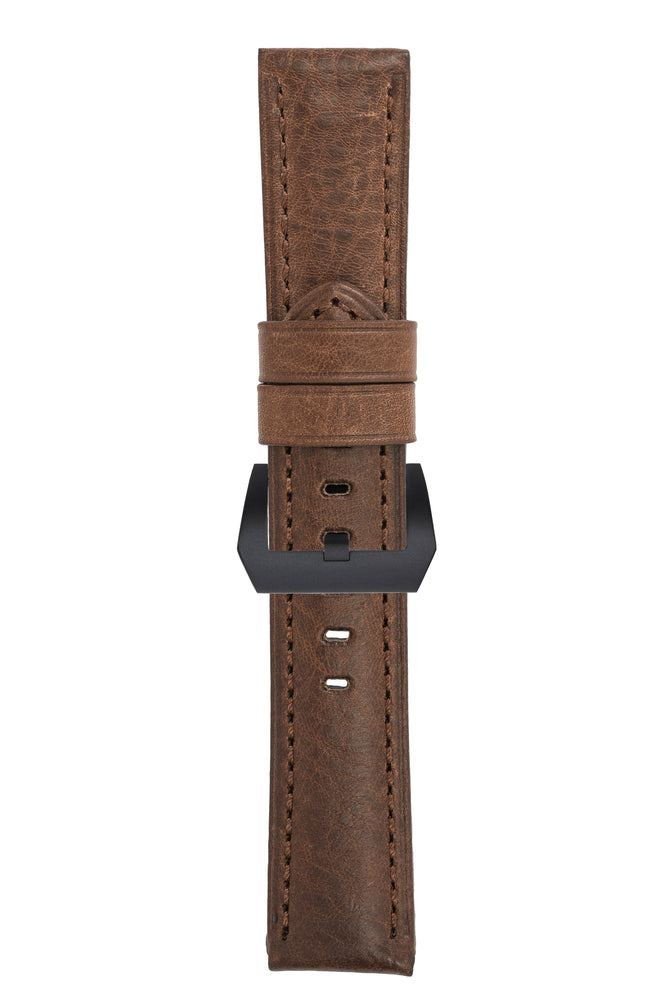 Panerai-Style Vintage Leather Watch Strap in BROWN