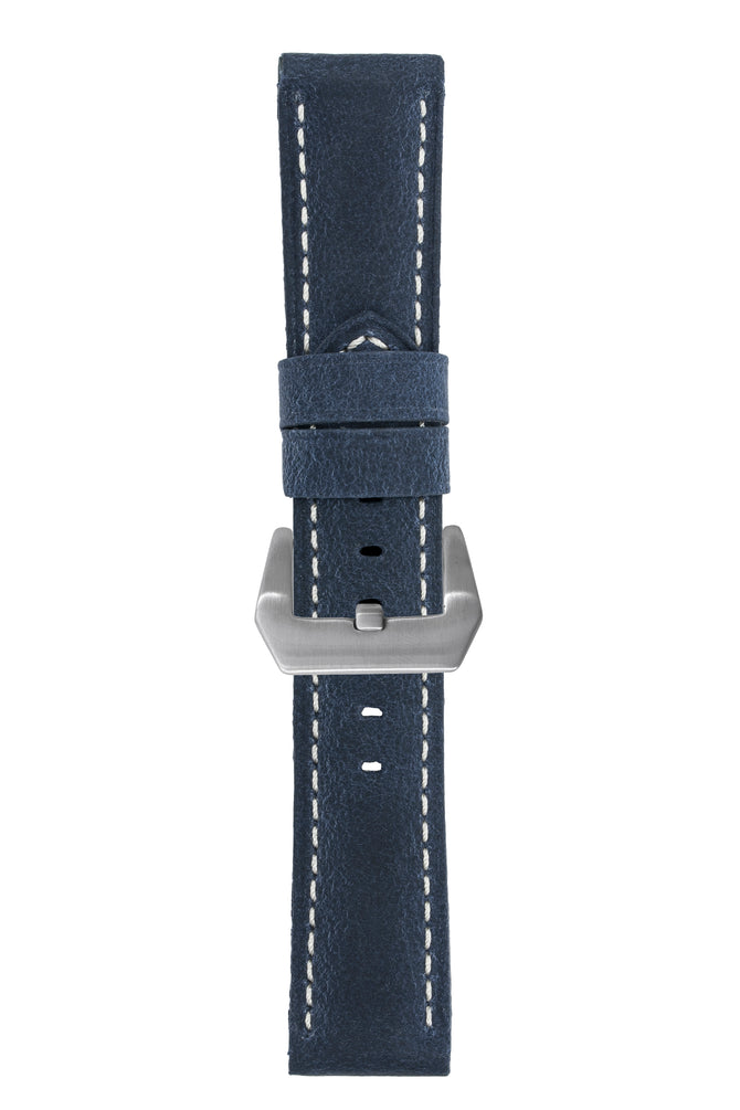 Panerai-Style Vertigo Buffalo Suede Watch Strap in DARK BLUE