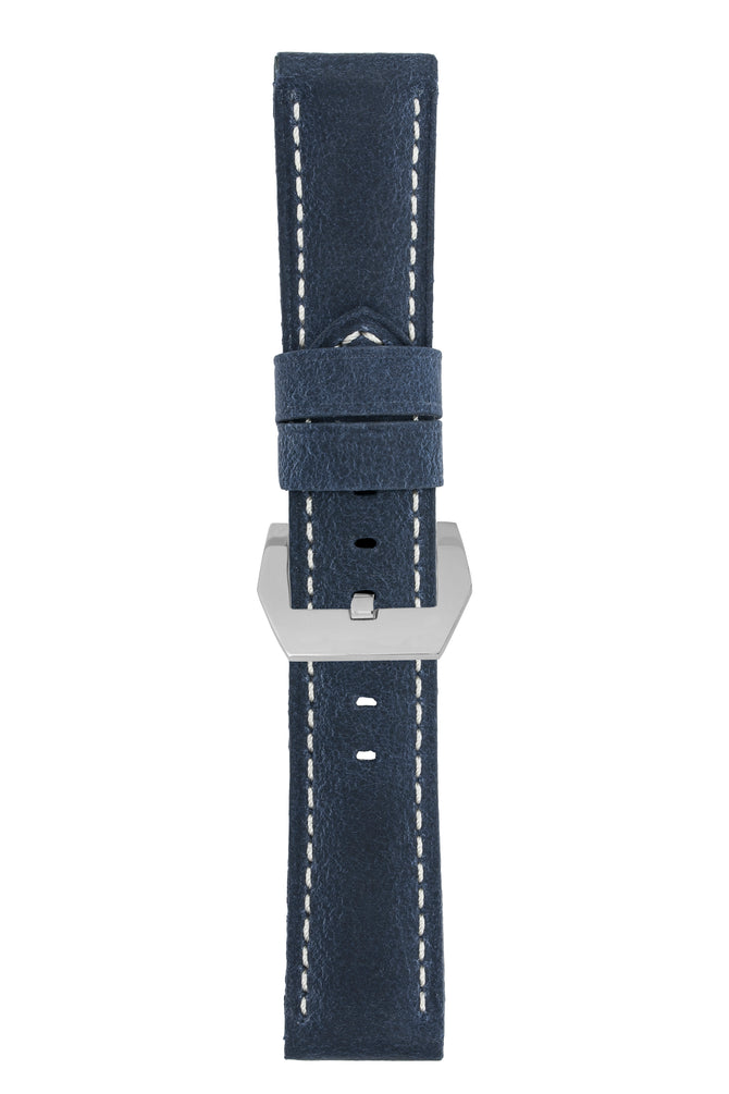 Panerai-Style Vertigo Buffalo Suede Watch Strap in DARK BLUE