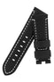 Panerai-Style Calf Leather Deployment Watch Strap in BLACK