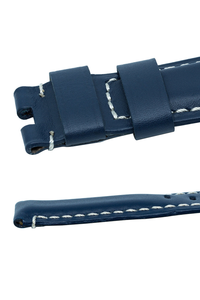 Panerai-Style Calf Leather Deployment Watch Strap in BLUE