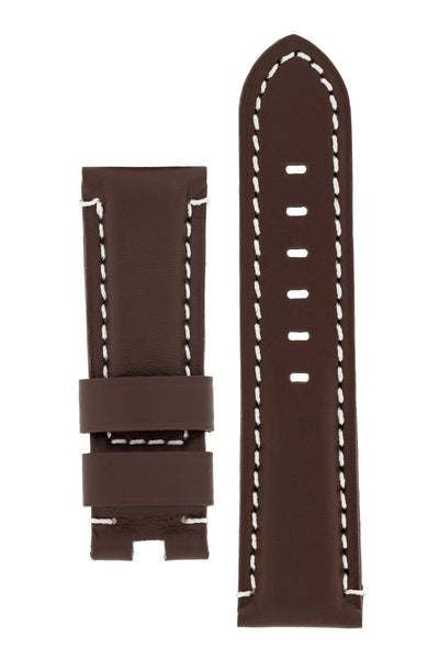 Panerai-Style Calf Leather Deployment Watch Strap in CHOCOLATE
