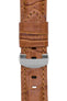 Panerai-Style Alligator-Embossed Deployment Watch Strap in BROWN / BROWN