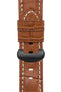 Panerai-Style Alligator-Embossed Deployment Watch Strap in BROWN / WHITE