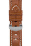Panerai-Style Alligator-Embossed Deployment Watch Strap in BROWN / WHITE