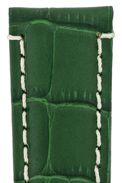 Panerai-Style Alligator-Embossed Deployment Watch Strap in GREEN