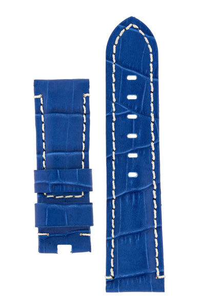 Panerai-Style Alligator-Embossed Deployment Watch Strap in ROYAL BLUE