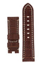 Panerai-Style Alligator-Embossed Deployment Watch Strap in TABAC / WHITE