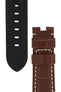 Panerai-Style Alligator-Embossed Deployment Watch Strap in TABAC / WHITE