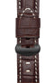 Panerai-Style Alligator-Embossed Deployment Watch Strap in TABAC / WHITE