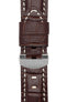 Panerai-Style Alligator-Embossed Deployment Watch Strap in TABAC / WHITE