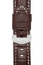 Panerai-Style Alligator-Embossed Deployment Watch Strap in TABAC / WHITE