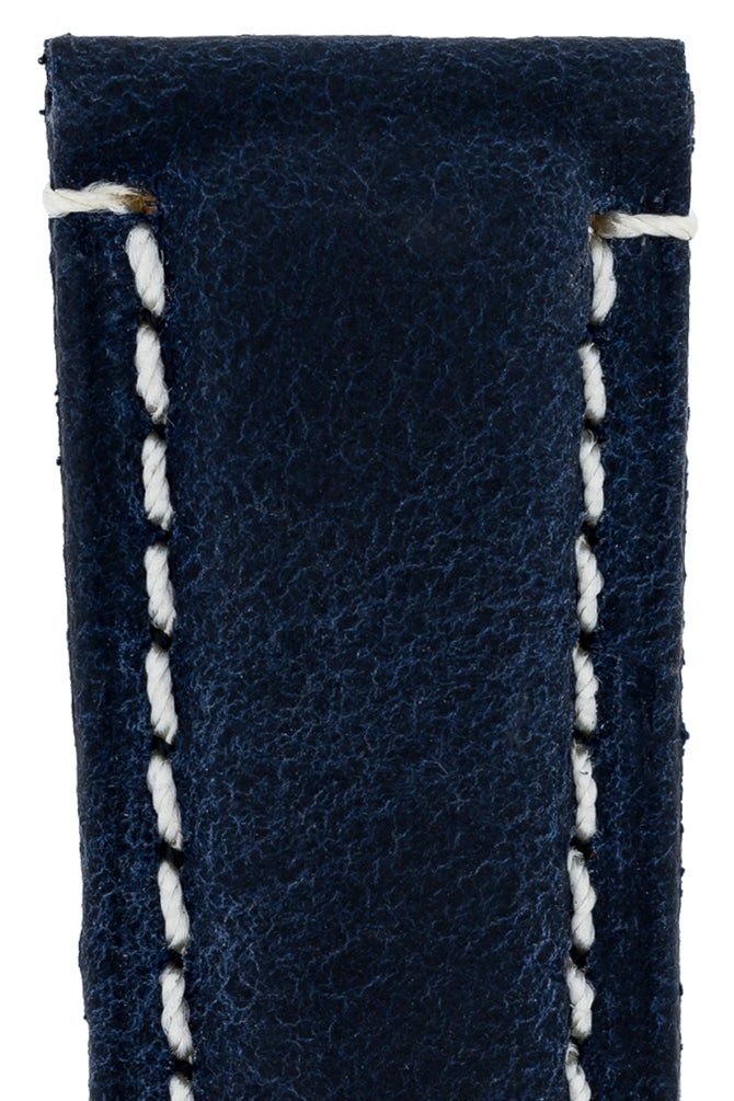Panerai-Style Vertigo Buffalo Suede Deployment Watch Strap in DARK BLUE