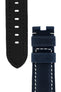 Panerai-Style Vertigo Buffalo Suede Deployment Watch Strap in DARK BLUE