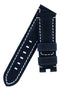 Panerai-Style Vertigo Buffalo Suede Deployment Watch Strap in DARK BLUE