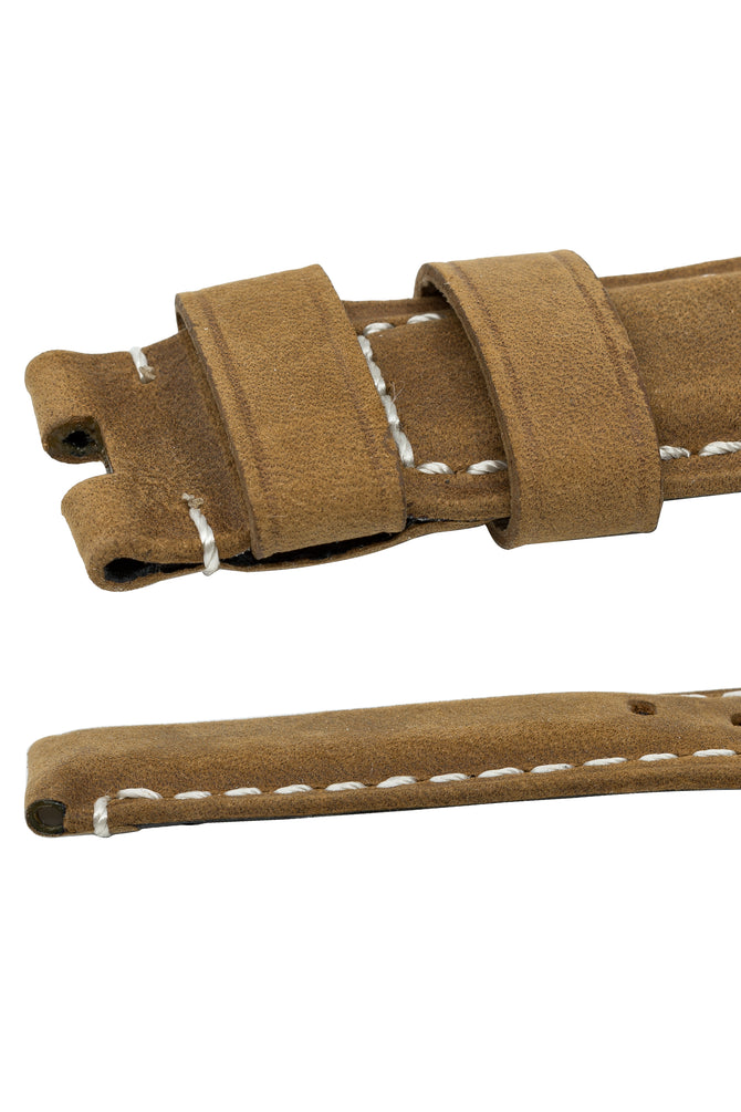 Suede Quick Release Watch Strap with white stitching