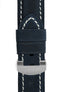 Panerai-Style Vertigo Buffalo Suede Deployment Watch Strap in DARK BLUE