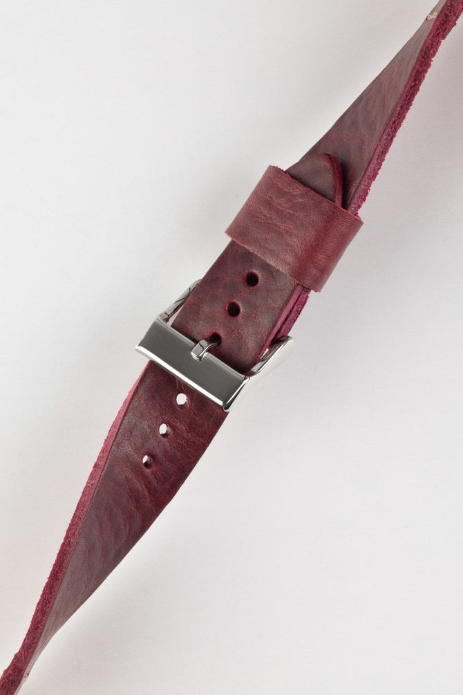 Pebro ARTISAN Leather Watch Strap in BURGUNDY