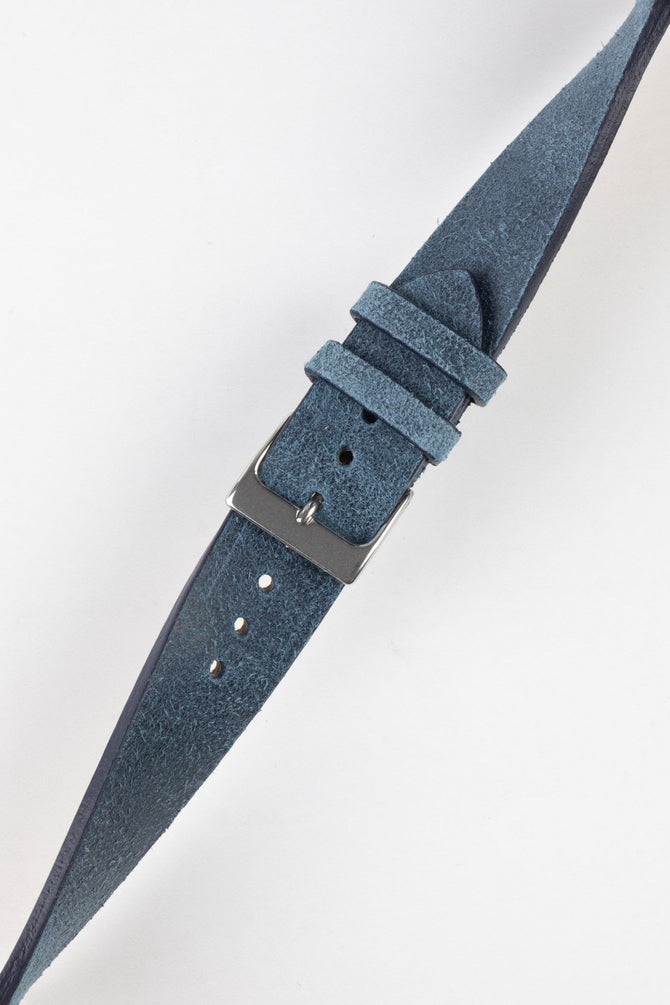Pebro Barbour | Waxed Calfskin Blue Leather Strap