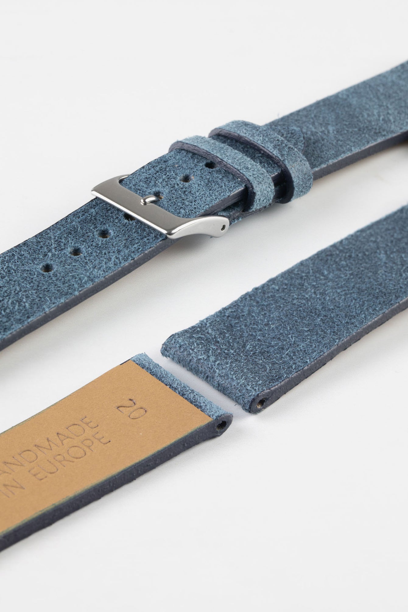 Pebro Barbour | Waxed Calfskin Blue Leather Strap