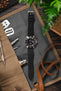 Pebro BARBOUR Waxed Calfskin Leather Watch Strap in BLACK