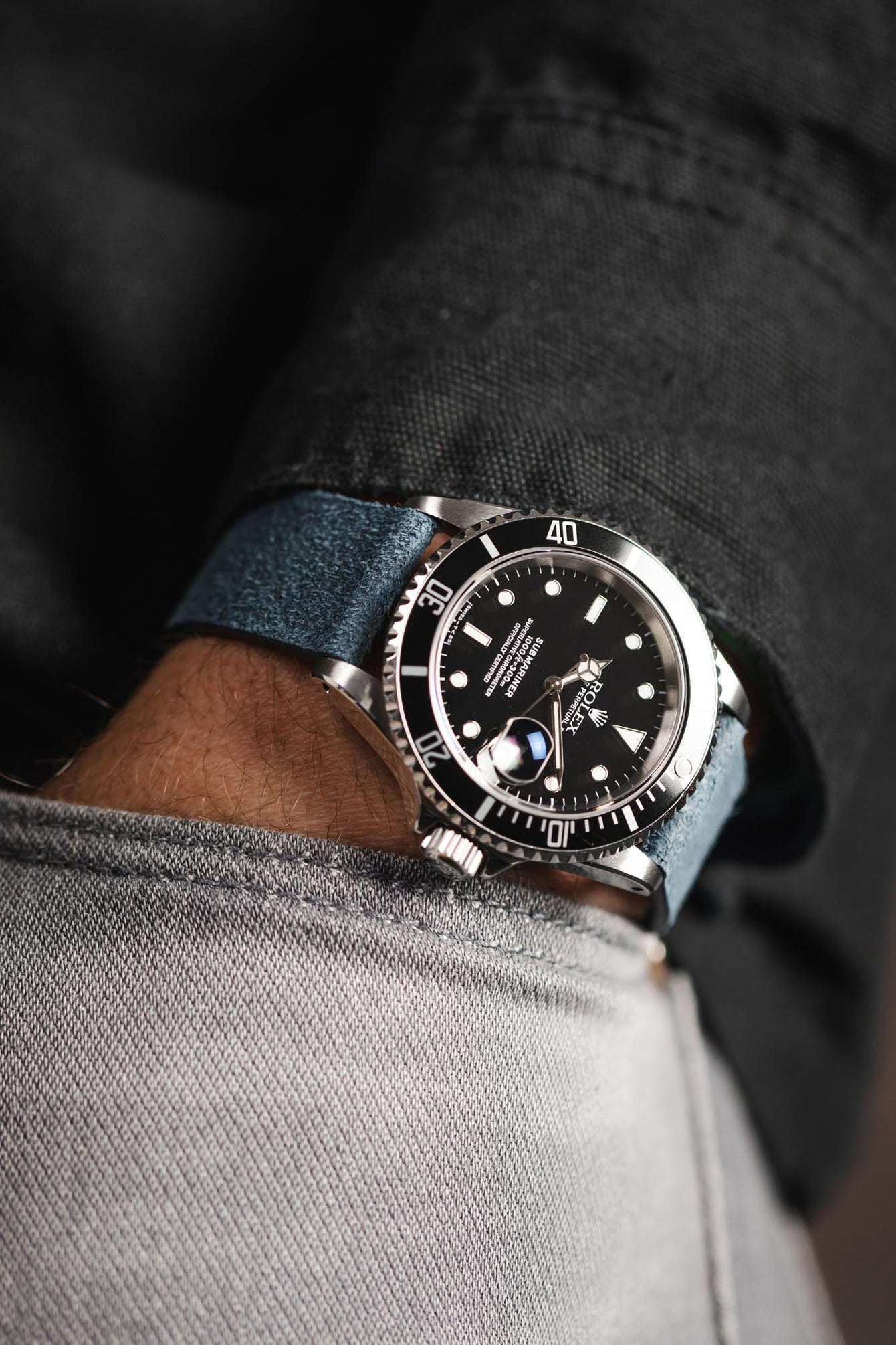 Pebro Barbour | Waxed Calfskin Blue Leather Strap