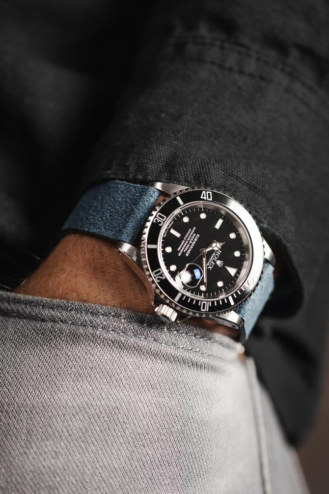 Pebro Barbour | Waxed Calfskin Blue Leather Strap
