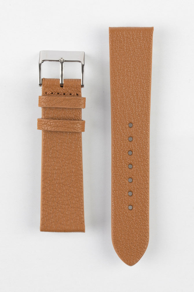 Pebro BILLY Genuine Goatskin Leather Watch Strap in MID BROWN