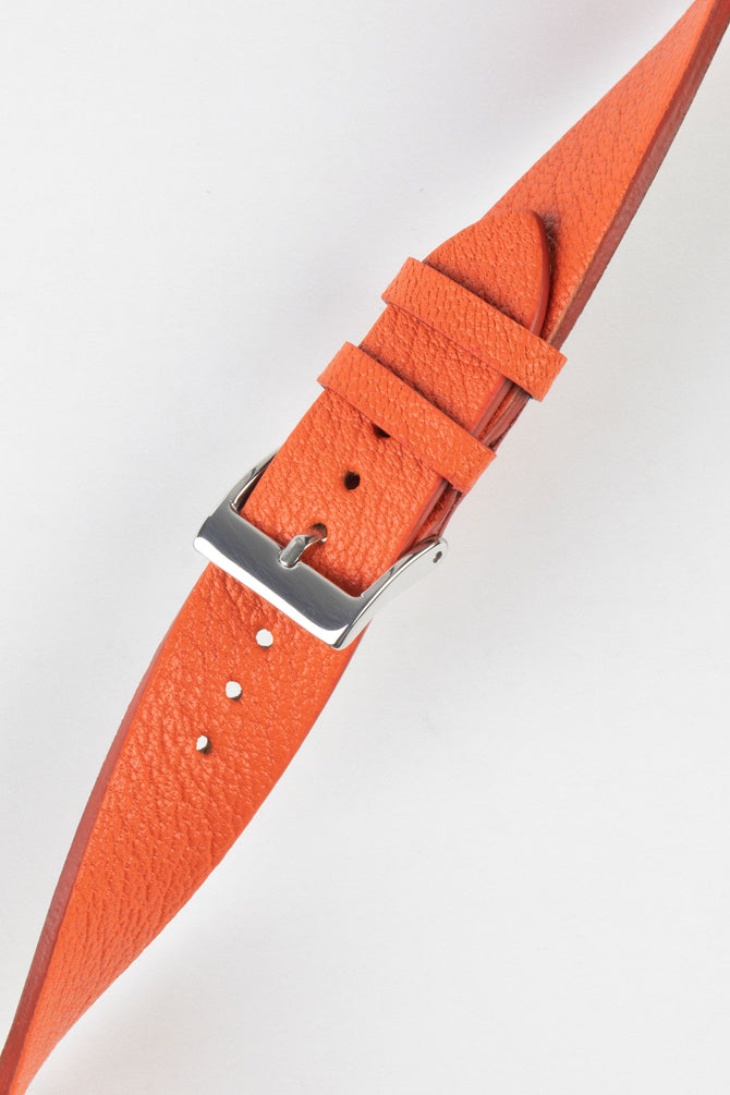 Pebro BILLY Genuine Goatskin Leather Watch Strap in ORANGE