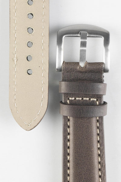 Pebro CADW Padded Vintage Leather Watch Strap in DARK BROWN