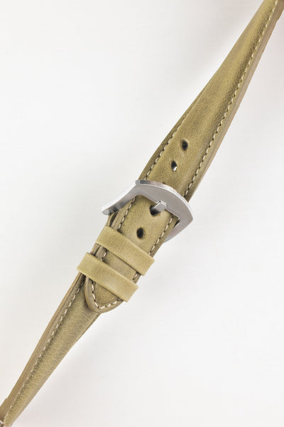 olive green leather watch strap 