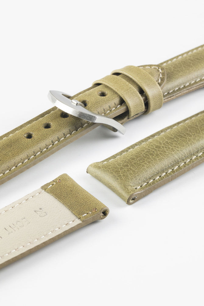 olive green leather watch strap 