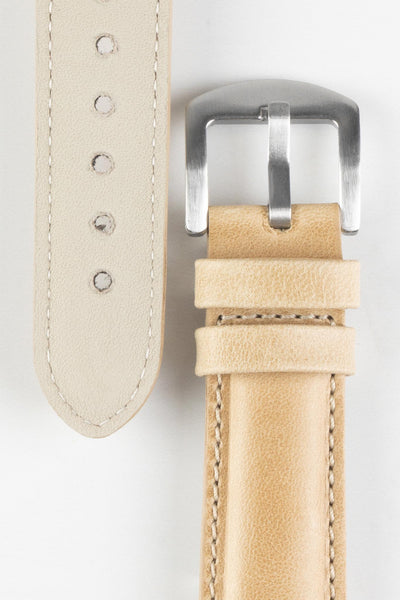 Pebro CADW Padded Vintage Leather Watch Strap in SAND