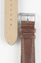 Pebro CADW DISTRESSED Padded Vintage Leather Watch Strap in CHESTNUT BROWN
