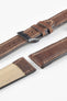 Pebro CADW DISTRESSED Padded Vintage Leather Watch Strap in CHESTNUT BROWN