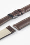 Pebro CADW DISTRESSED Padded Vintage Leather Watch Strap in DARK BROWN