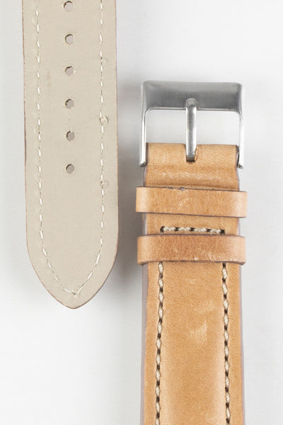 Pebro CADW DISTRESSED Padded Vintage Leather Watch Strap in SAND