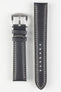 Pebro CADW XL Padded Vintage Leather Watch Strap in BLACK