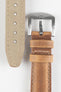 Pebro CADW XL Padded Vintage Leather Watch Strap in GOLD BROWN