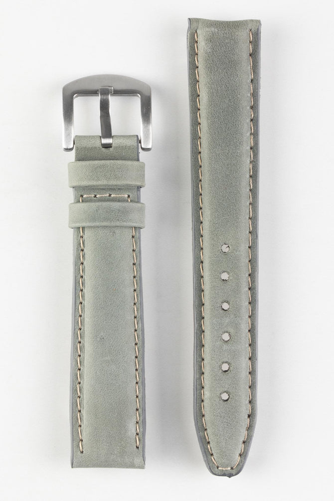 Pebro CADW XL Padded Vintage Leather Watch Strap in GREY