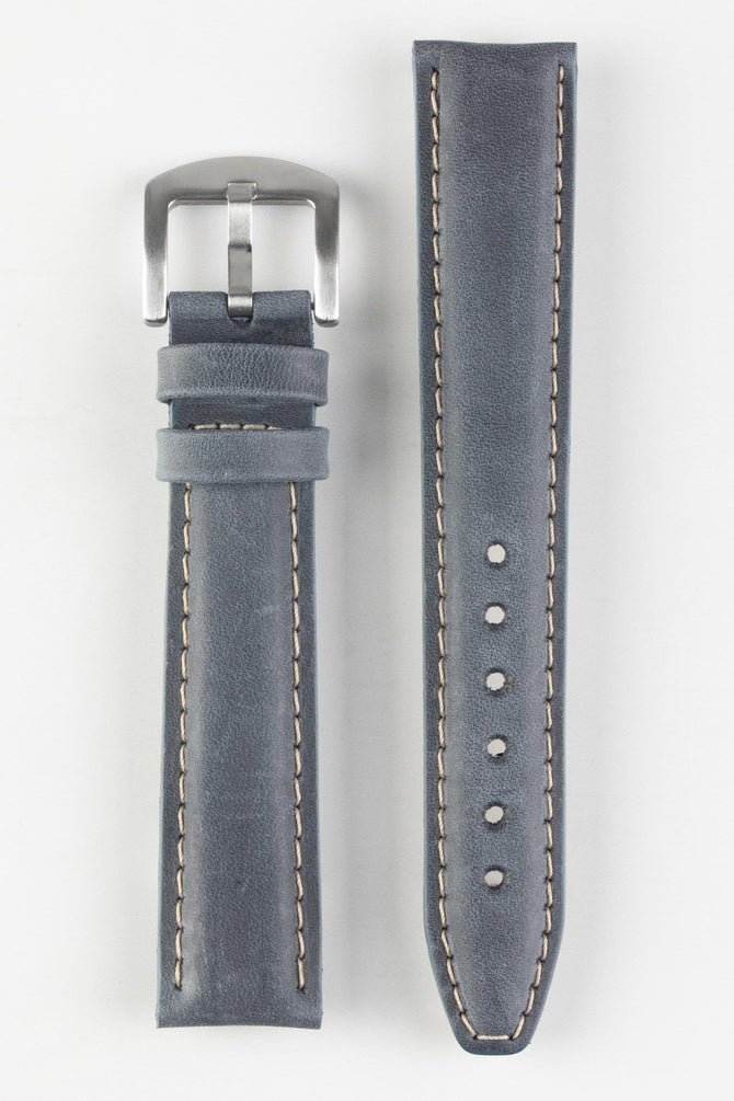 Pebro CADW XL Padded Vintage Leather Watch Strap in PALE BLUE